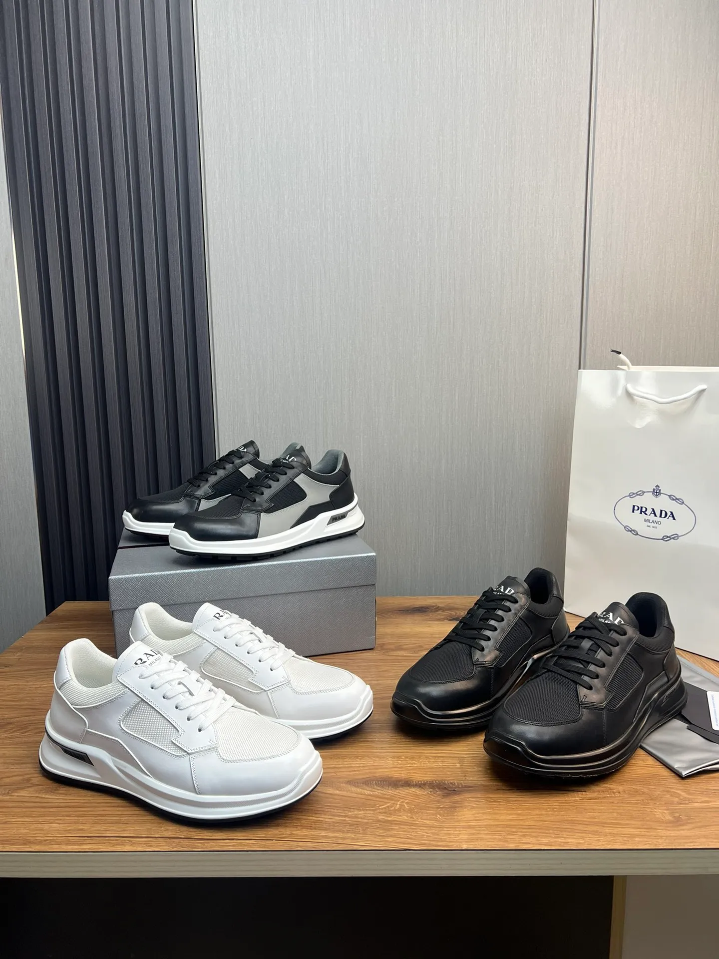Men's shoes 💰620💰 [PRADA] Men's shoes are popular in the counter, official website is synchronized, 1 high-quality shipment ✔️Original cowhide stitching mesh + cowhide lining, 1🆚1 replica, original original bottom, 38-45 (45 customized, non-refundable)